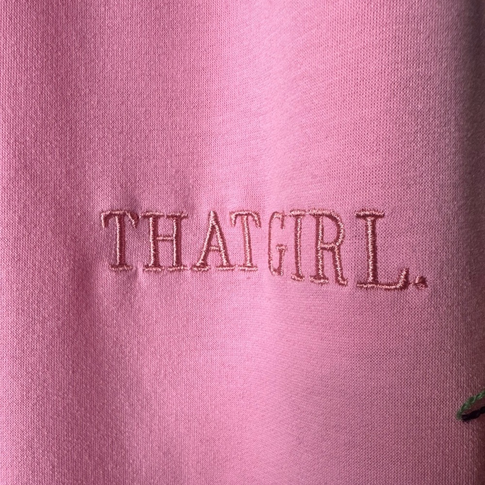 Minaa Monroe x That girl Pink Wide Leg Pants rainbow Fringe sweatpants small - Picture 2 of 6